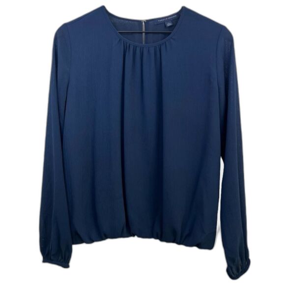 Tommy Hilfiger Navy Long Sleeve Bubble Blouse Size XL - Picture 1 of 3